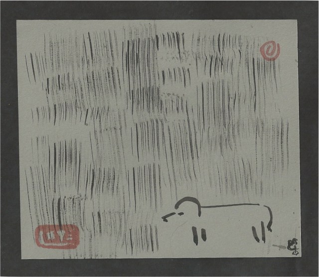 dog in rain