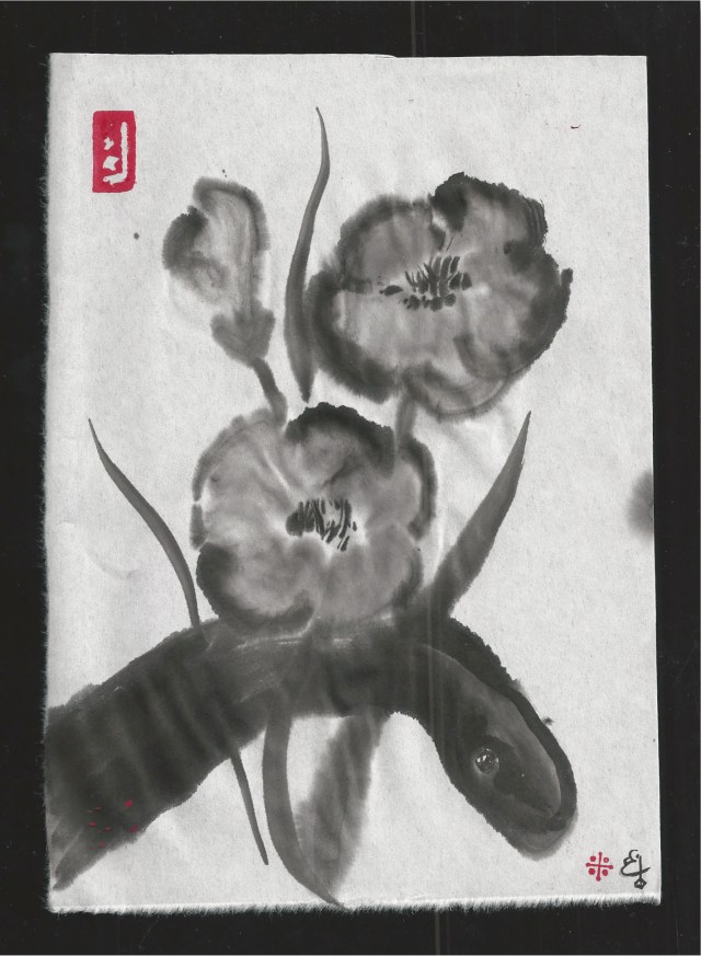 snake in the flowers