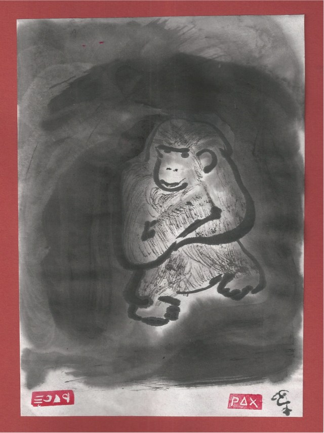 chimp in the shadows