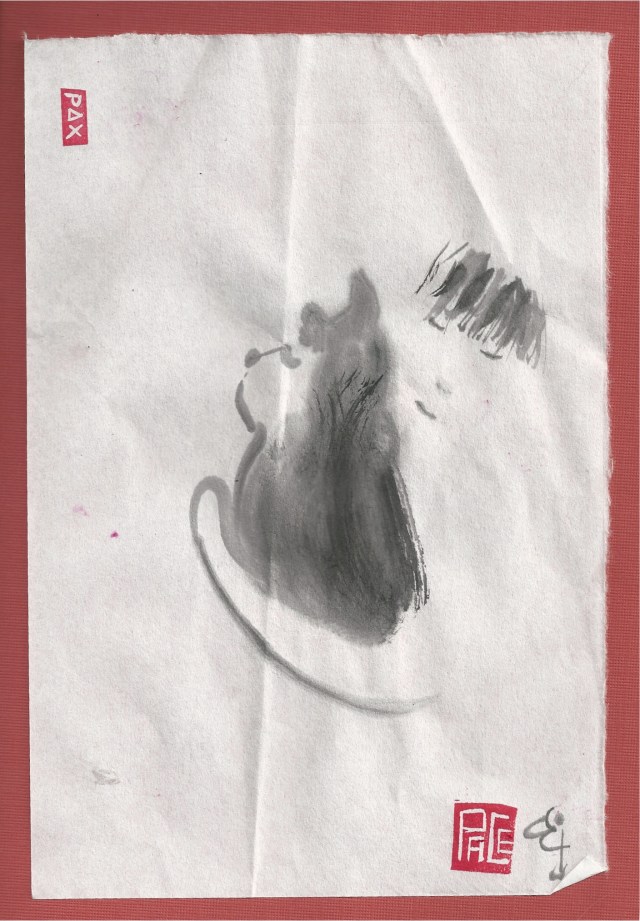 sleeping dog and boy