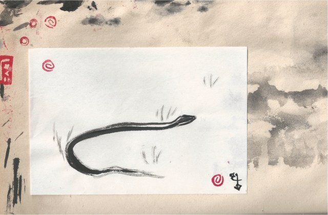 glass snake in grass