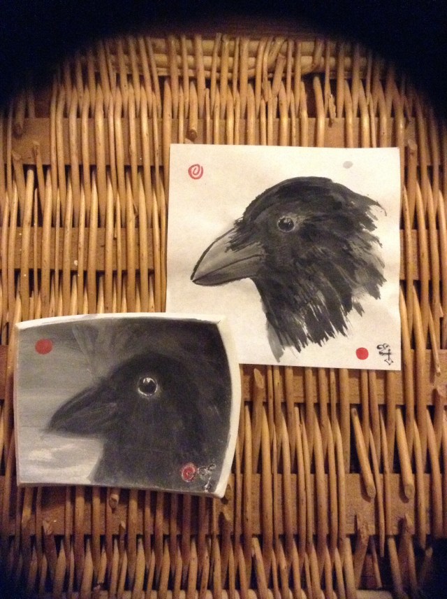 Sumi e crow