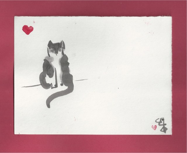 pondering calico cat