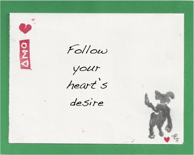 puppy on the road following his heart