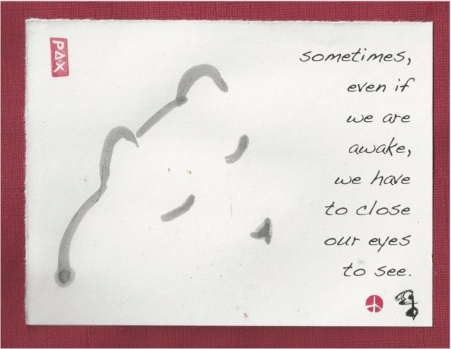 bear eyes closed awake