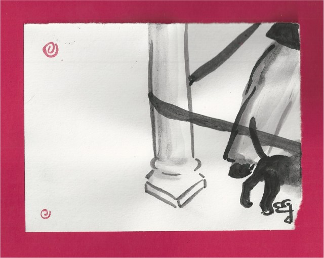 dog walking pole between