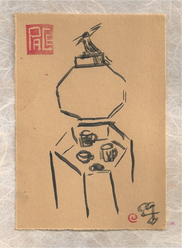 cardinal on the kiln