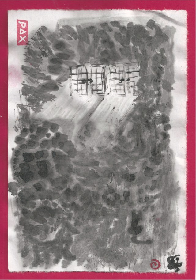 french doors in the dark