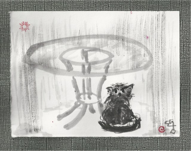 presto under table in rain