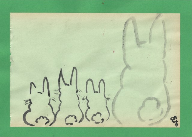 three bunnies plus one