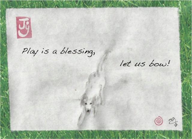 parker puppy play bow blessing text