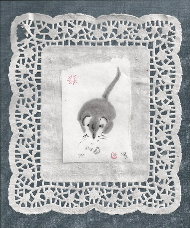 mouse with cookie crumbs