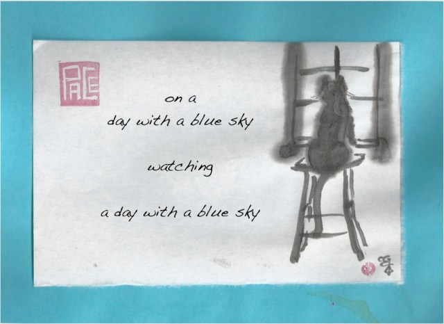 watching a day with a blue sky