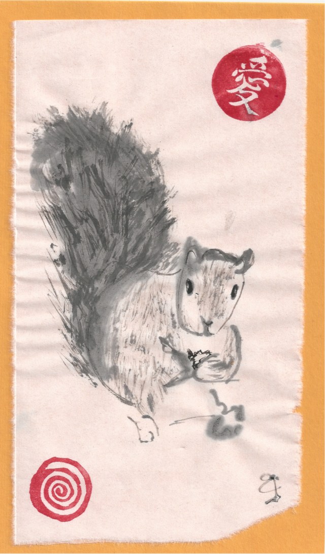 squirrel holding dinner