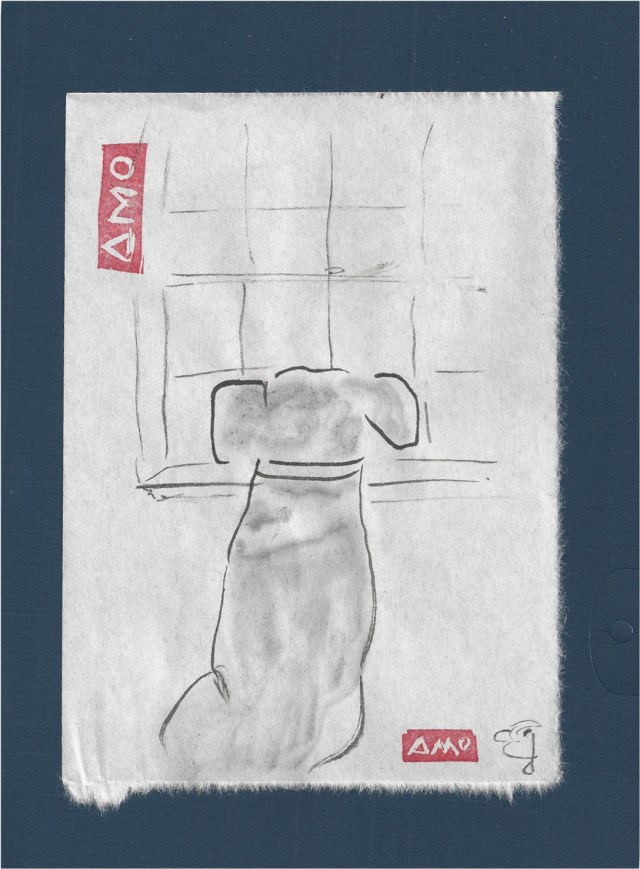 roger in front of window