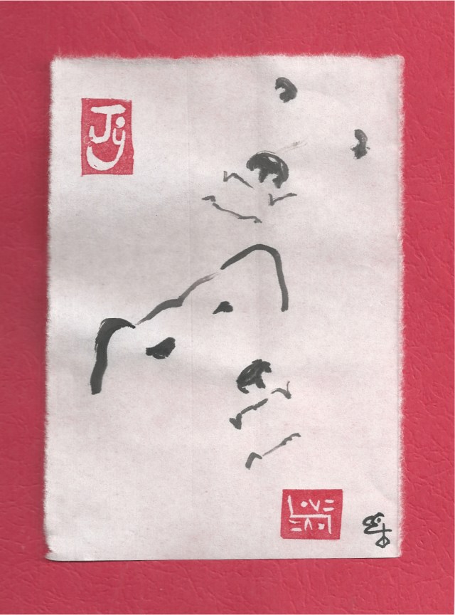 two dogs open mouths