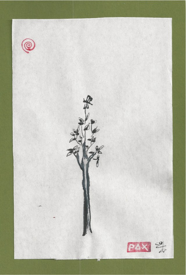 dragonfly on pear tree