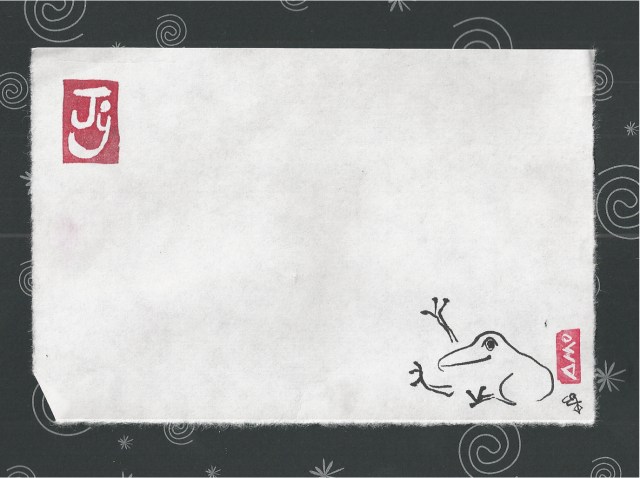 froggie hangs on car