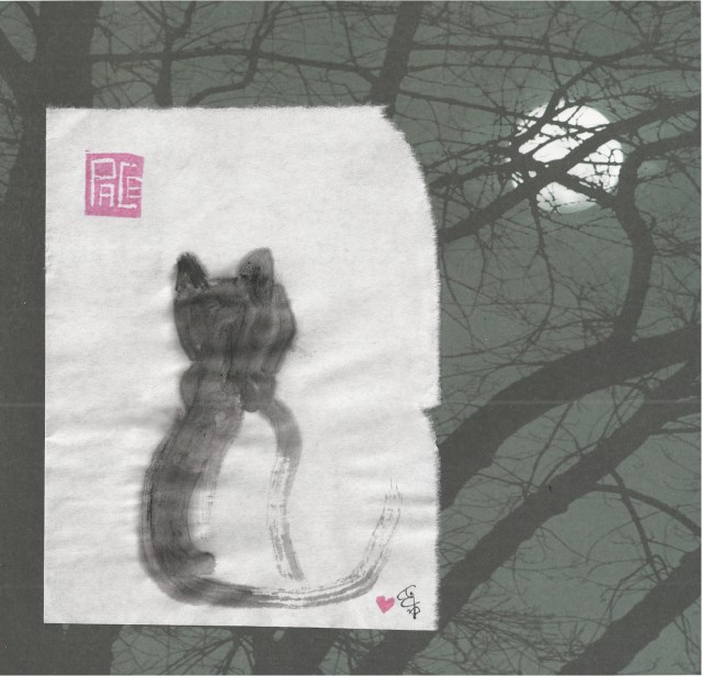 roadside kitten full moon