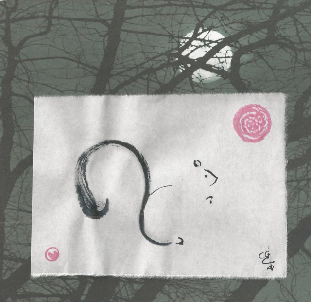 squirrel under the full moon