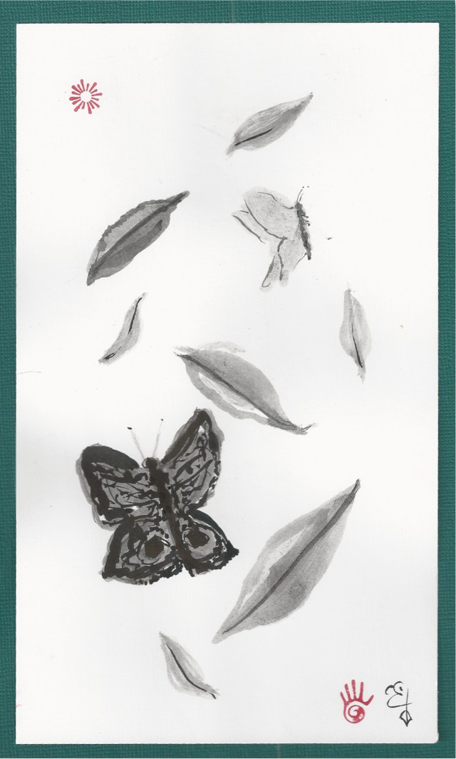butterflies and falling leaves