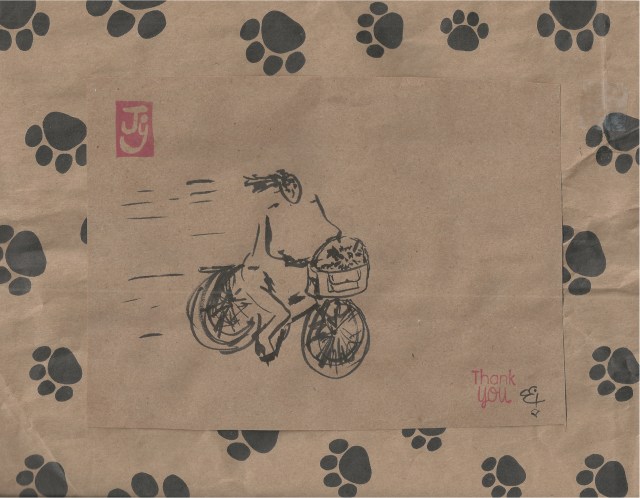 girl toy dog bicycle