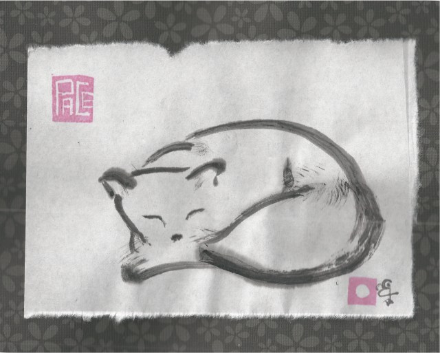 peaceful sleeping cat