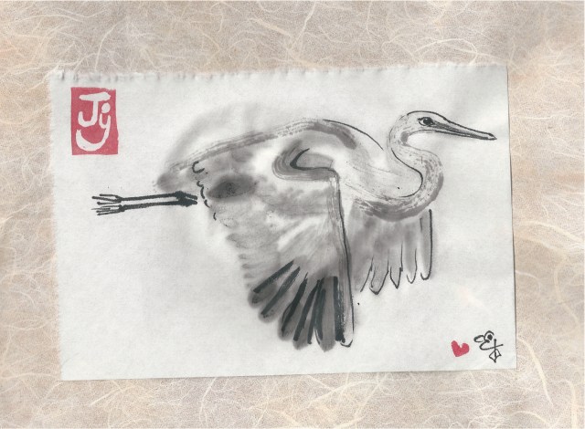 crane starting flight