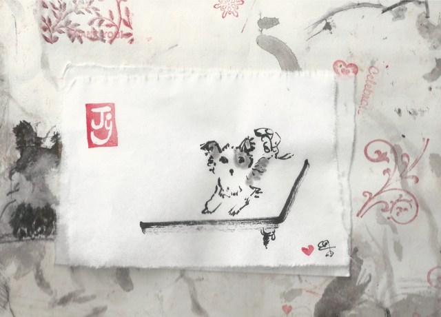 pim on table as i paint