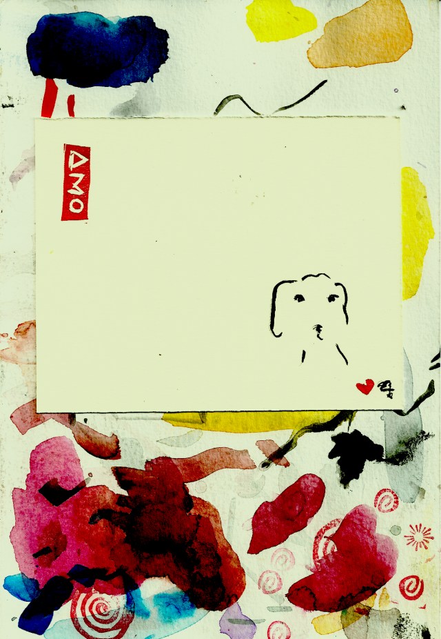 quiet puppy in chaos