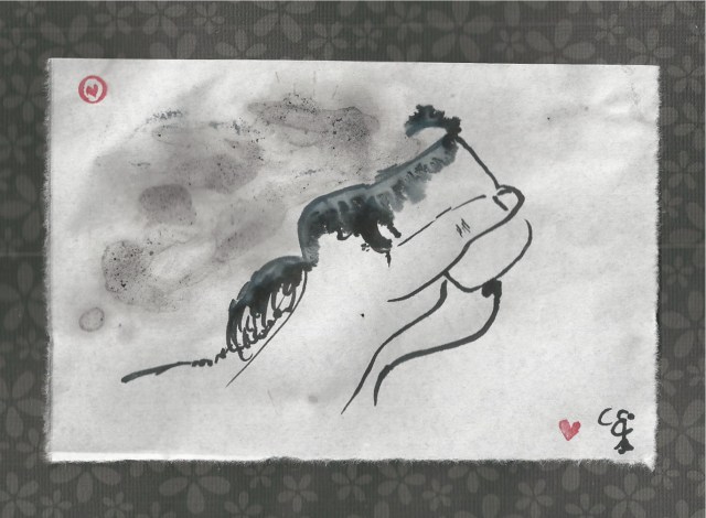 coffee spill dog nose