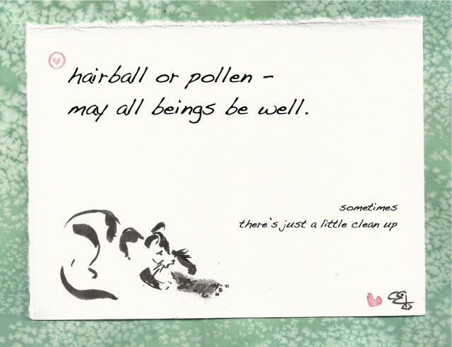 hairball pollen be well cat vomit