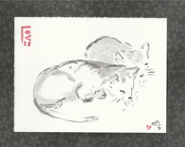 kittens eating by road