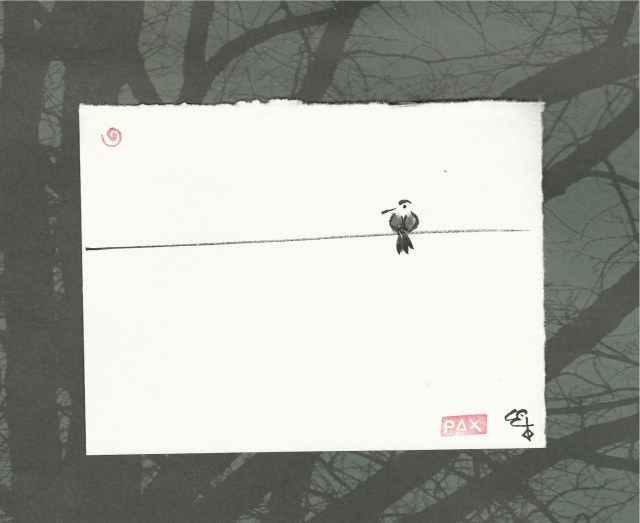 bird on wire thru tree