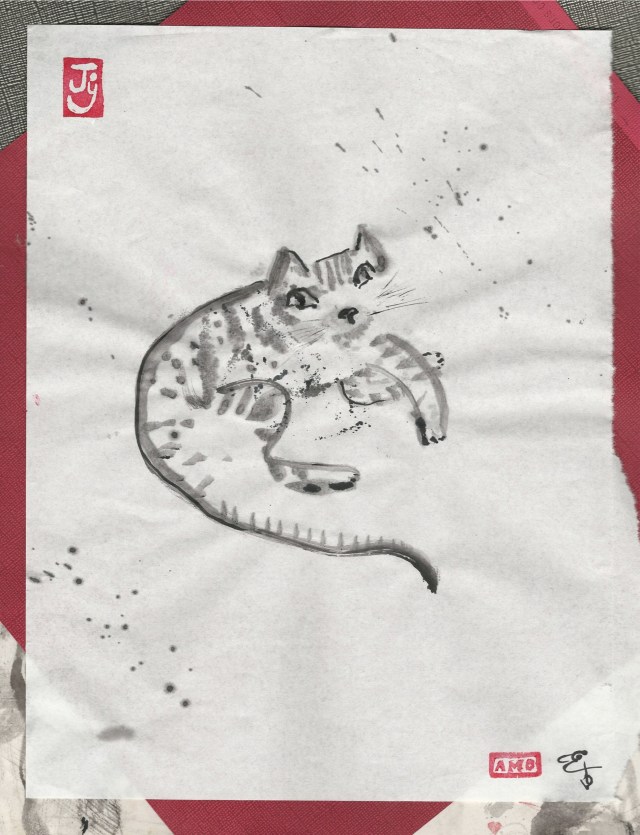 kitten on blotter tabby narrow border