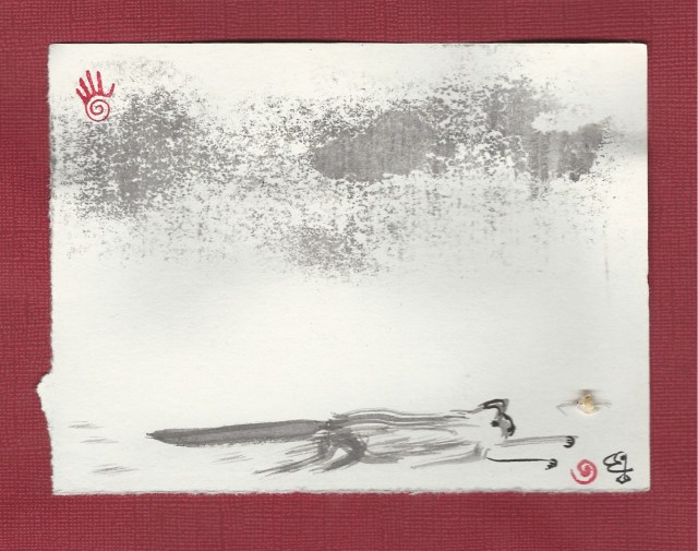 dashing cat before rain