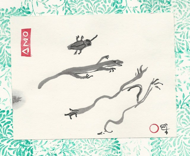 3 gifts frog bug lizard