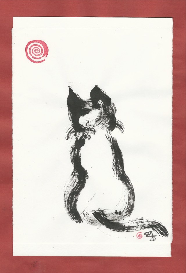 dry-brush-black-cat-sitting-up-back-to