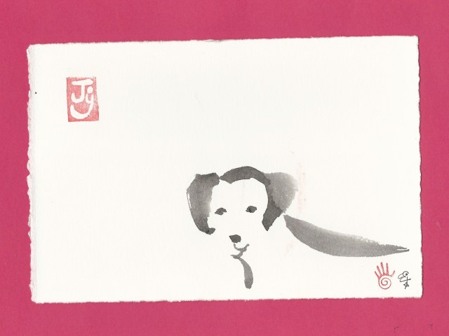 labrador visiting dog